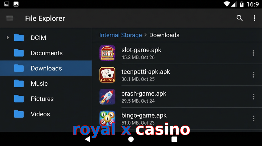 Main screen of Royal X Casino gameapk page for PK players