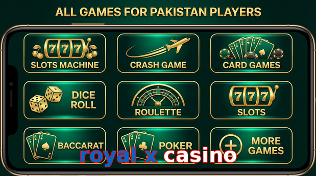 Main screen of Royal X Casino games page for PK players