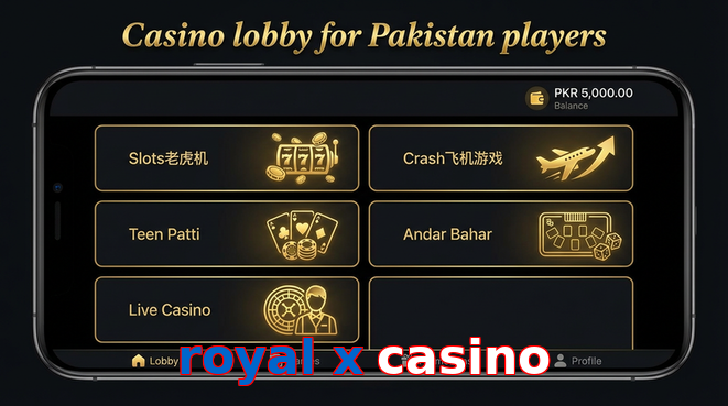 Lobby view of Royal X Casino for Pakistan users